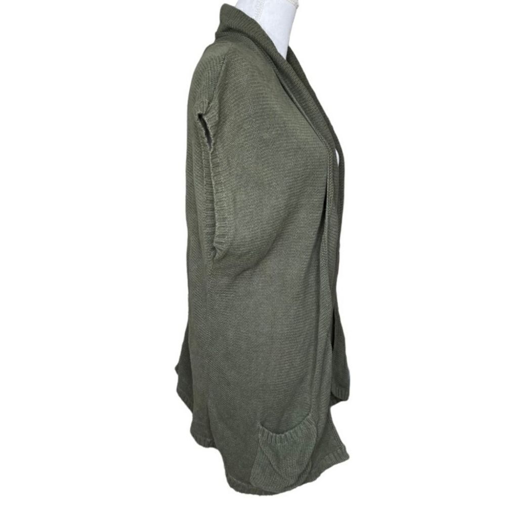 Eddie Bauer L Olive Green Knitted Pockets Shrtslvs Women’s Opened Cardigan Vest - Picture 5 of 12